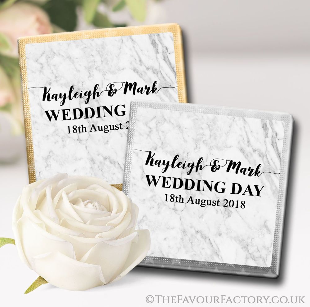 Personalised Wedding Chocolates Favours Marble