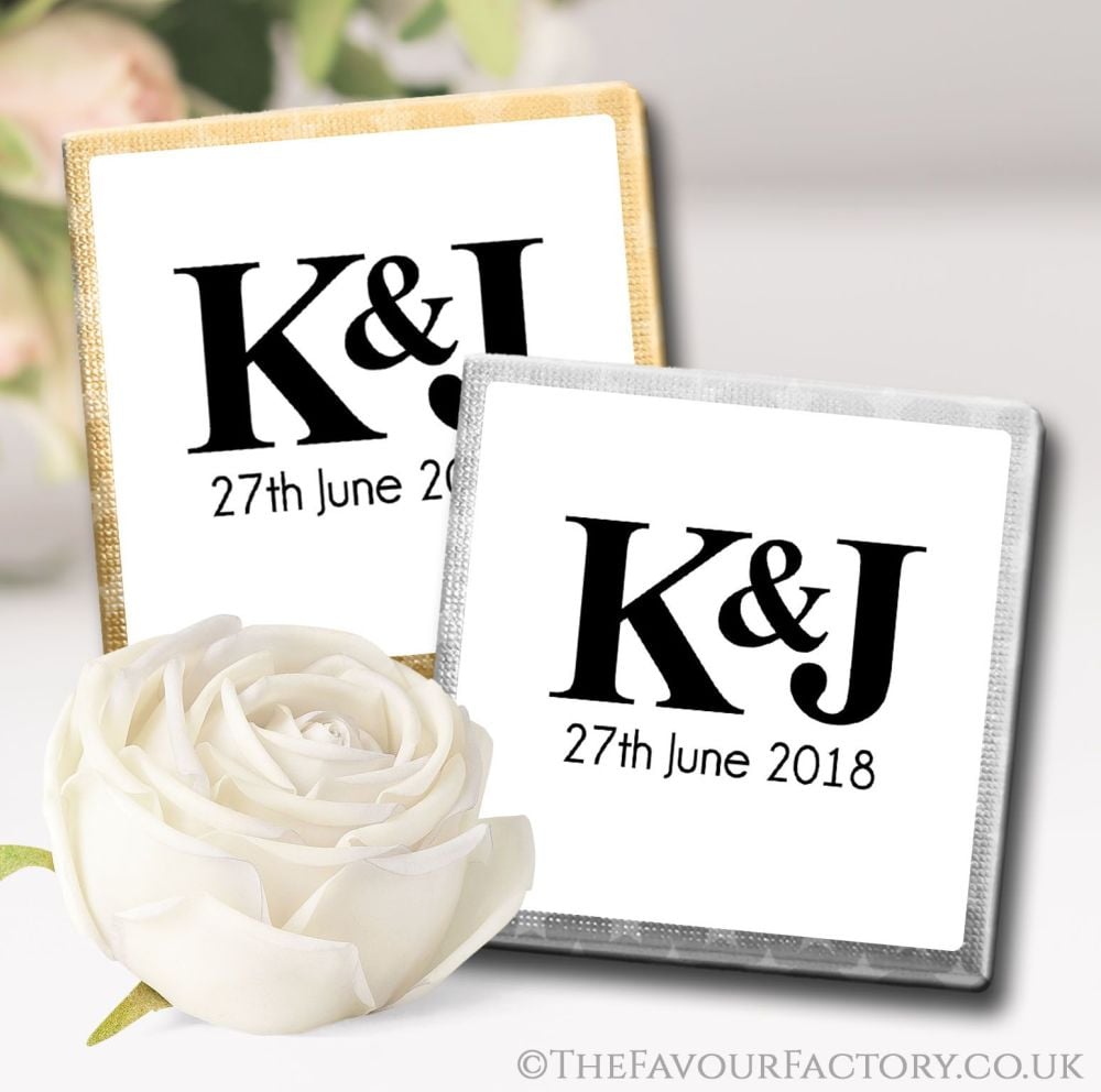 Personalised Wedding Chocolates Favours Simply Initials