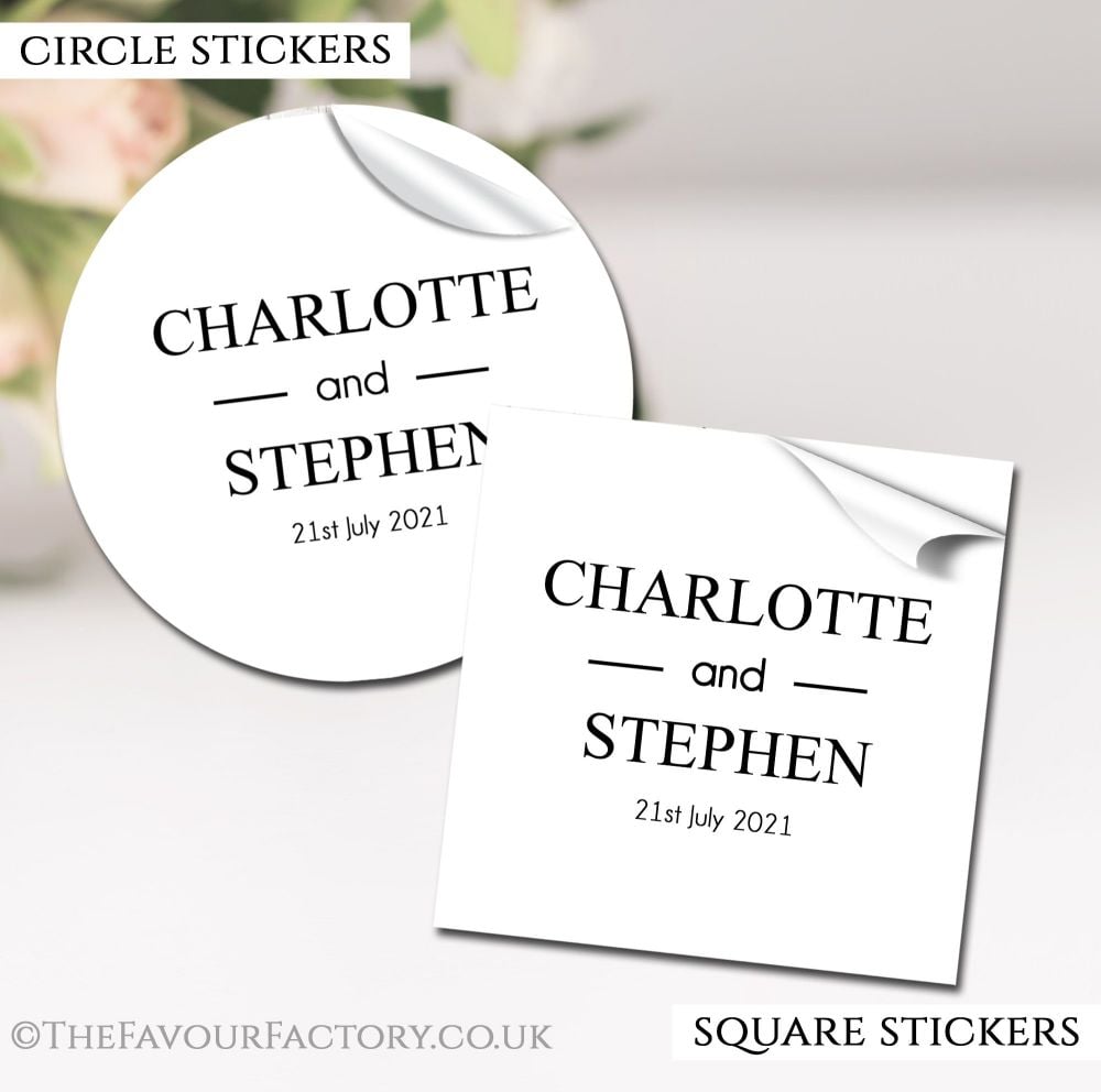 Personalised Wedding Stickers Classic Monogram