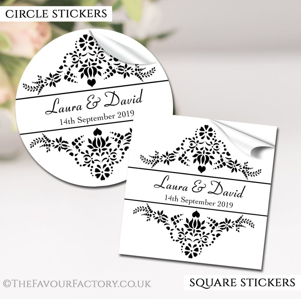 Personalised Wedding Stickers Elegance
