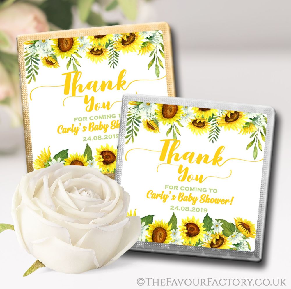 Baby Shower Chocolates Favours Sunflowers Mini Milk Chocolate