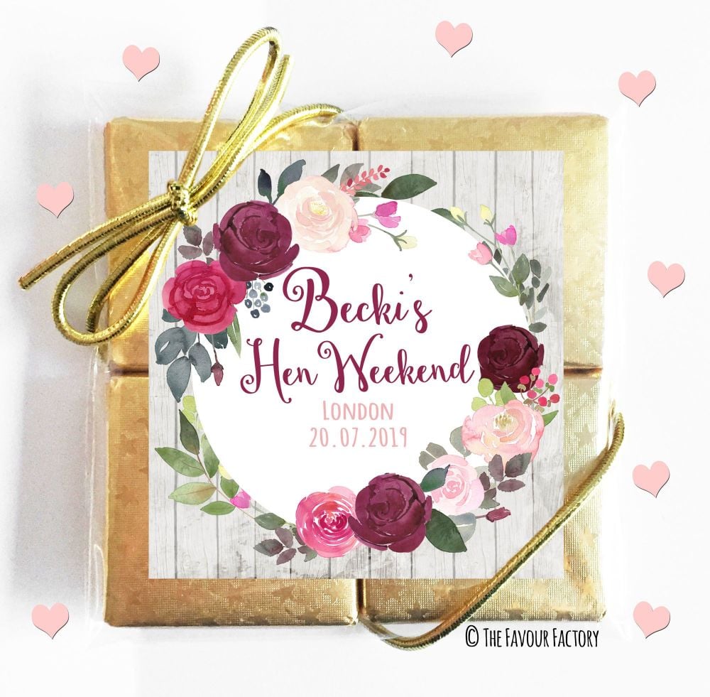 Hen Party Chocolates Quads Favours x1