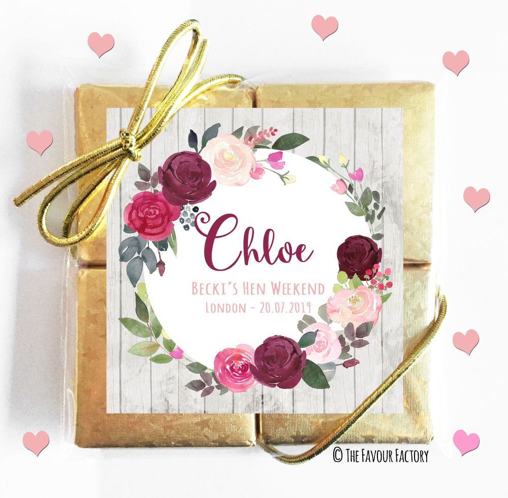Hen Party Chocolates Quads Favours x1