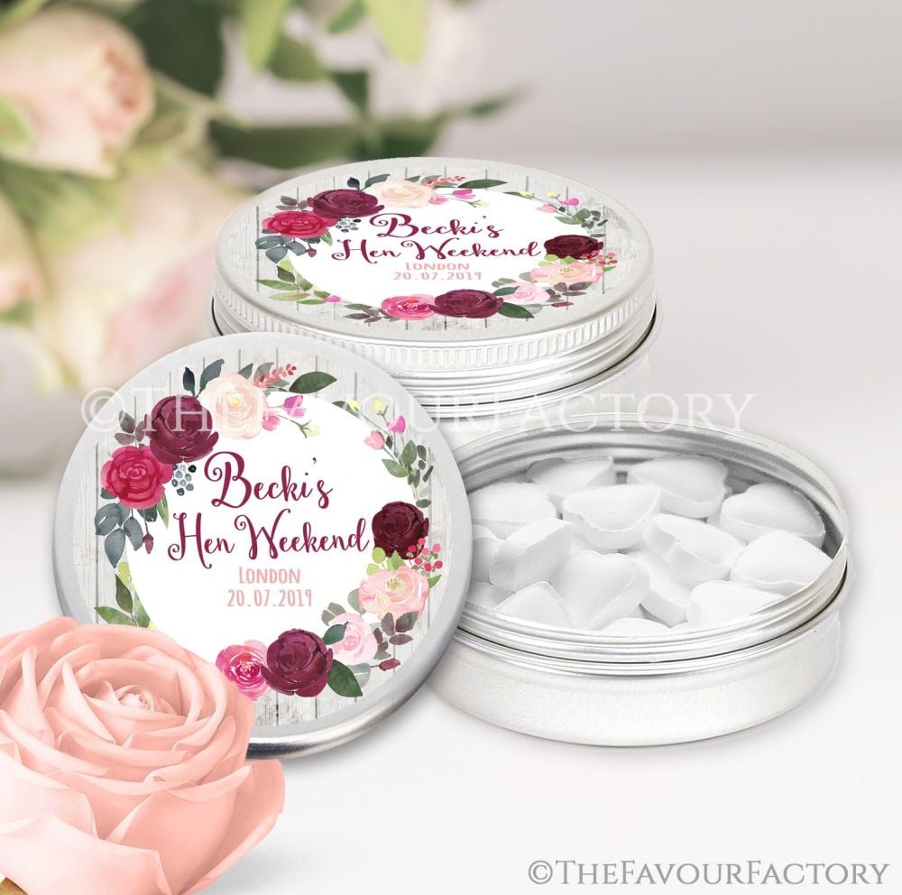 Hen Party Favour Tins Personalised x1