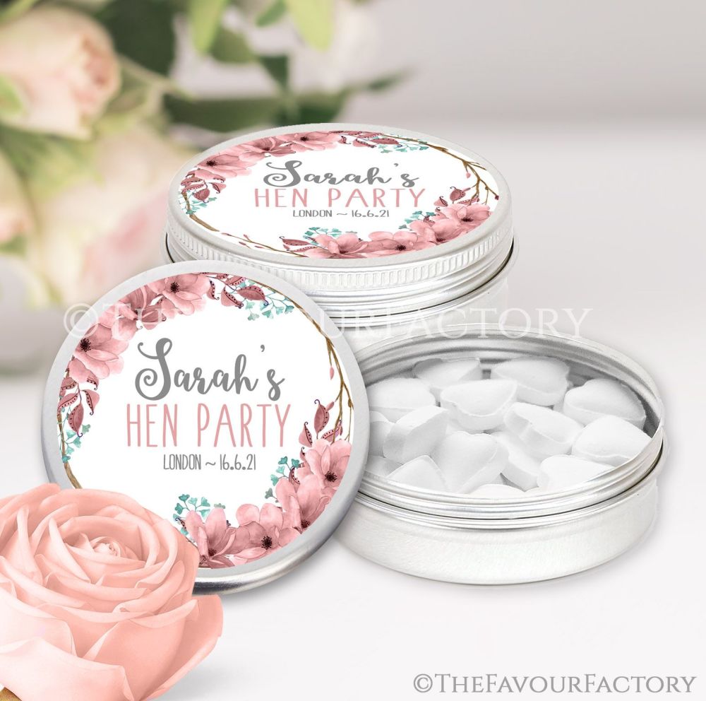 Hen Party Favour Tins Personalised x1