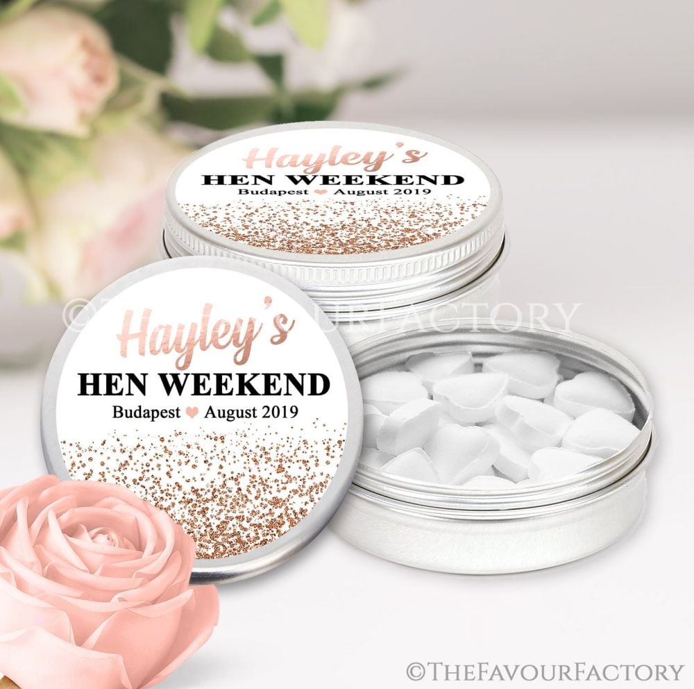 Hen Party Favour Tins Personalised x1