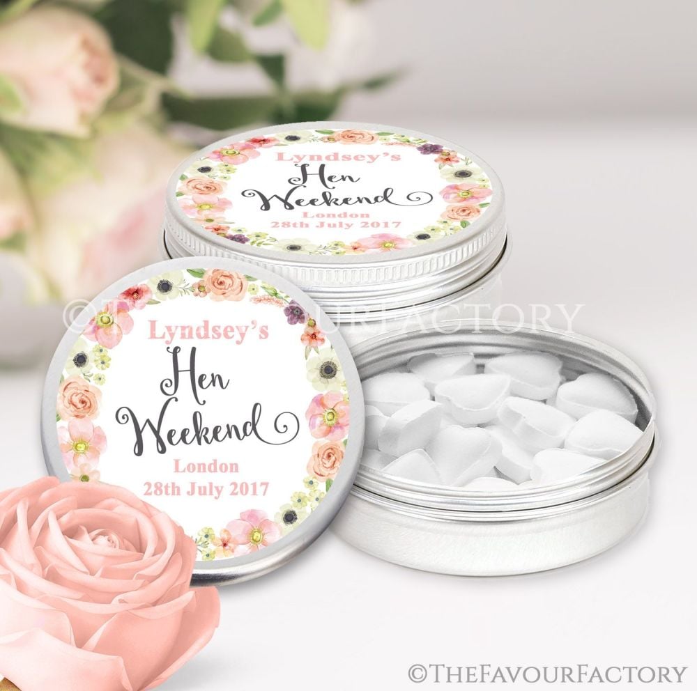 Hen Party Favour Tins Personalised x1