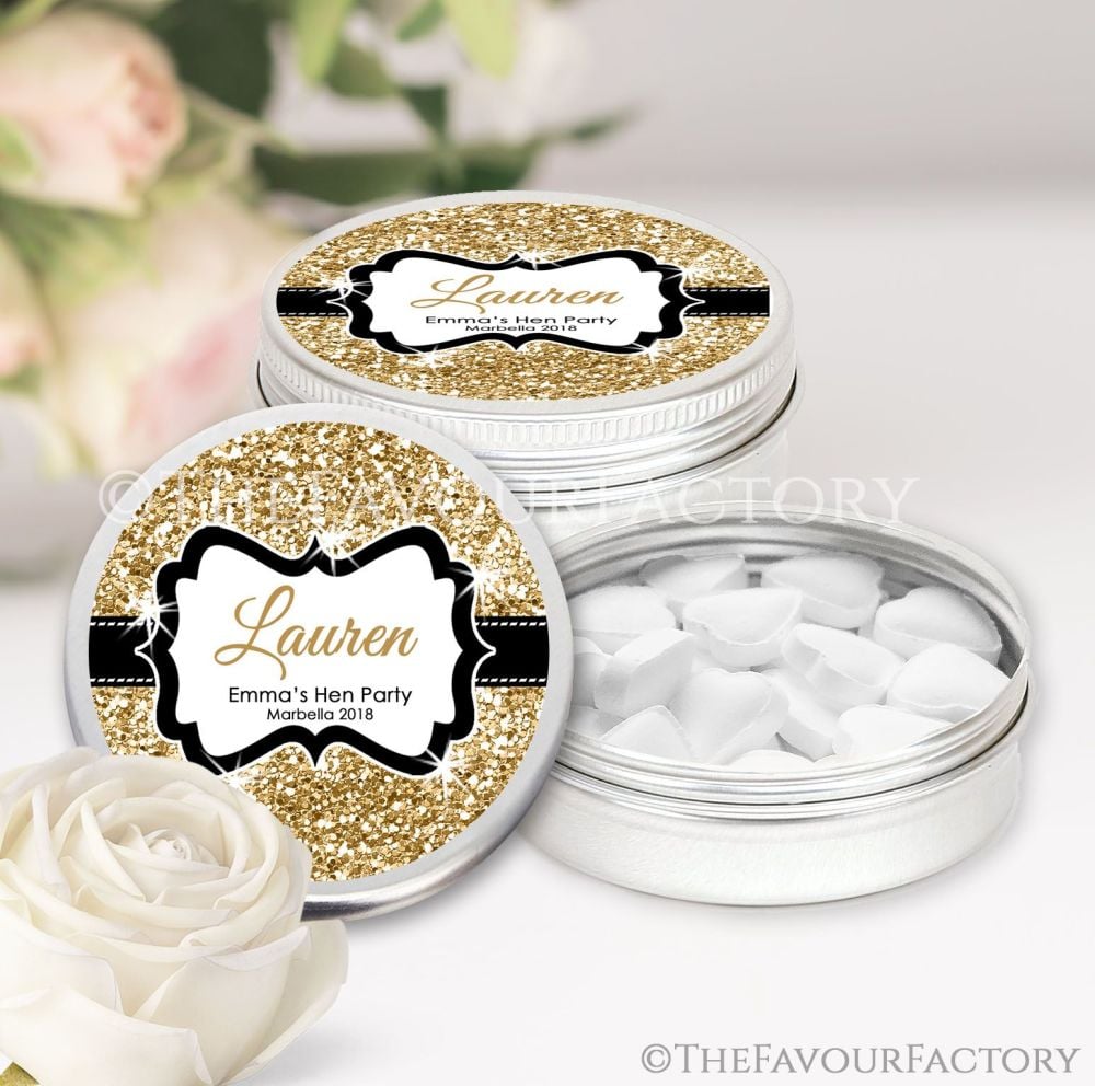 Hen Party Favour Tins Individually Personalised x1