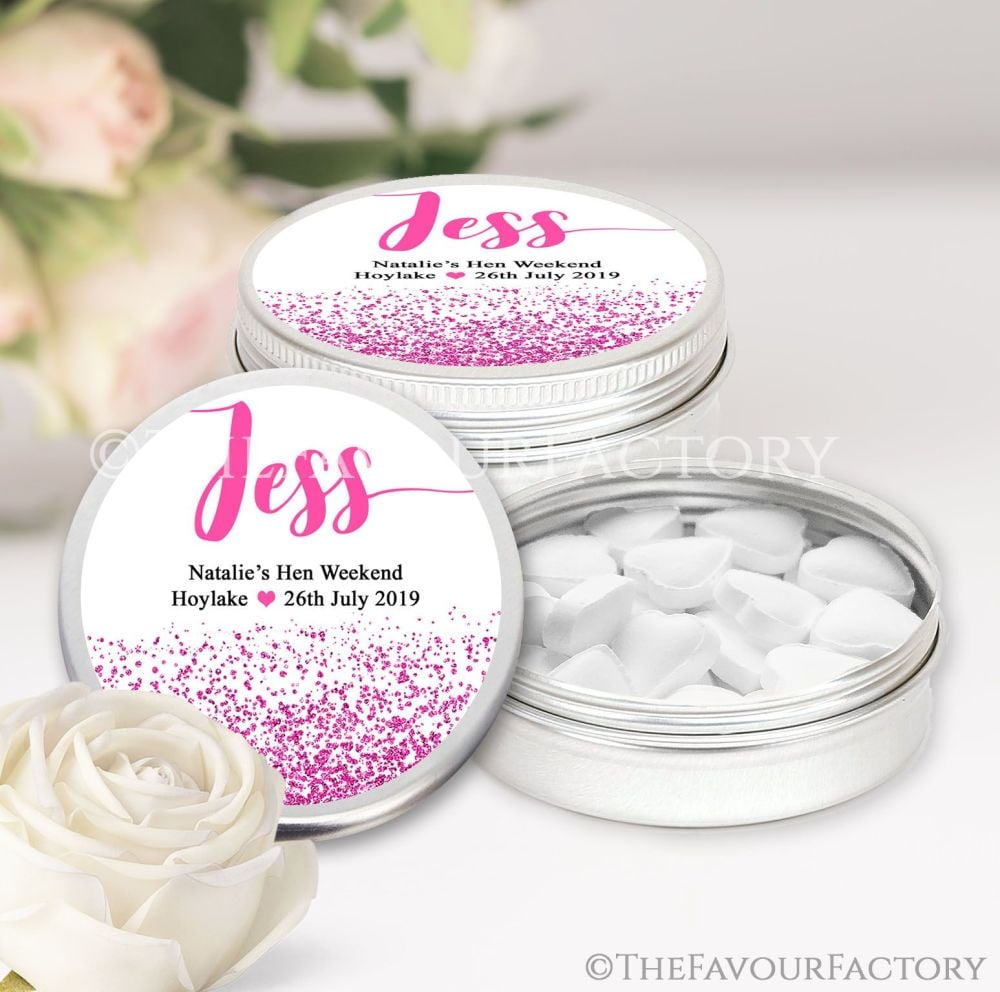 Hen Party Favour Tins Individually Personalised x1