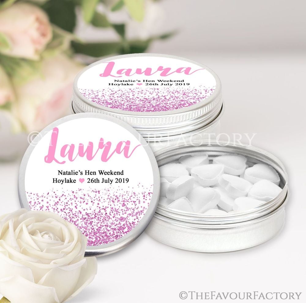 Hen Party Favour Tins Individually Personalised x1