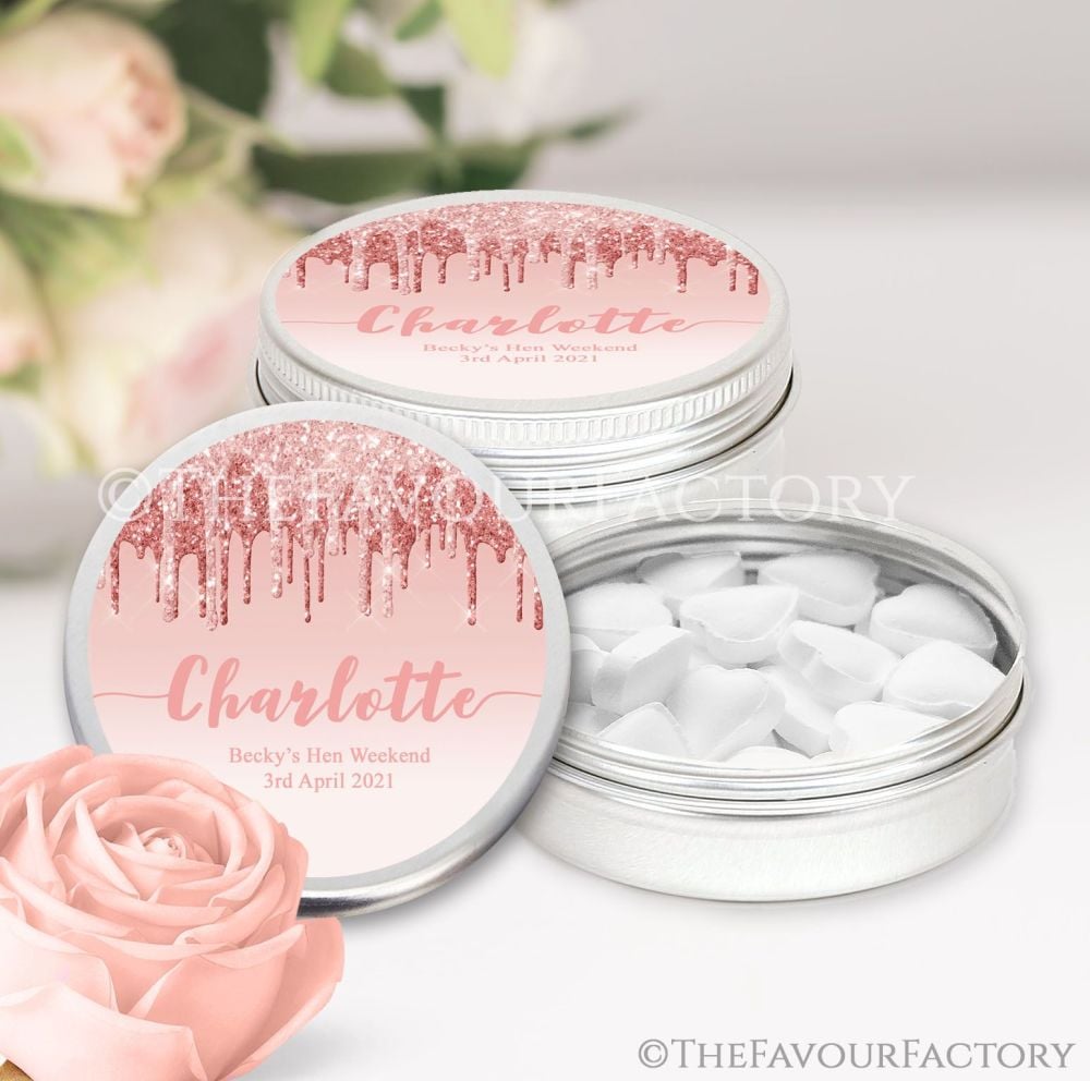 Hen Party Favour Tins Individually Personalised x1