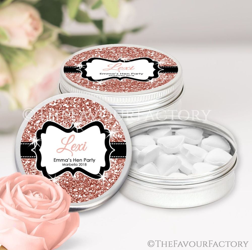 Hen Party Favour Tins Individually Personalised x1