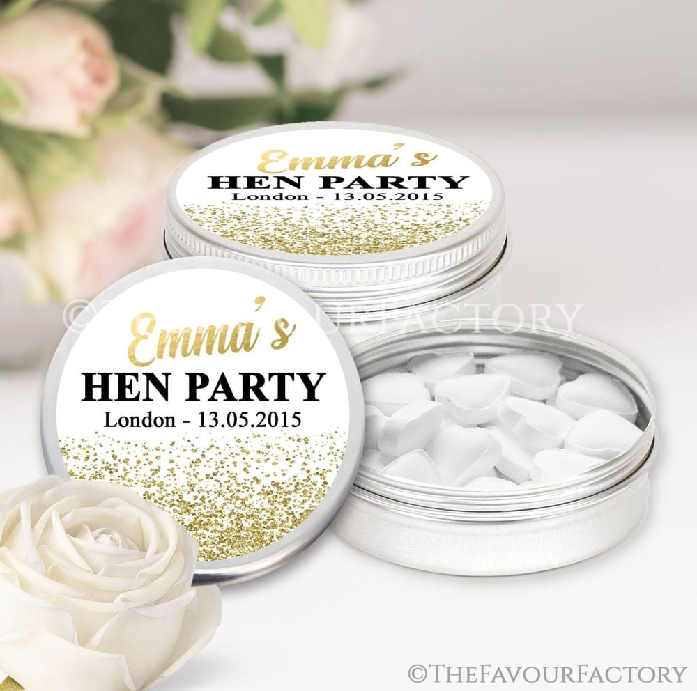 Hen Party Favour Tins Individually Personalised x1