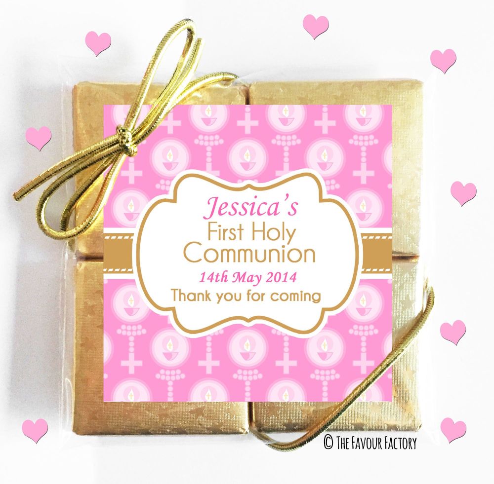 Personalised Communion Chocolates Quads Favours