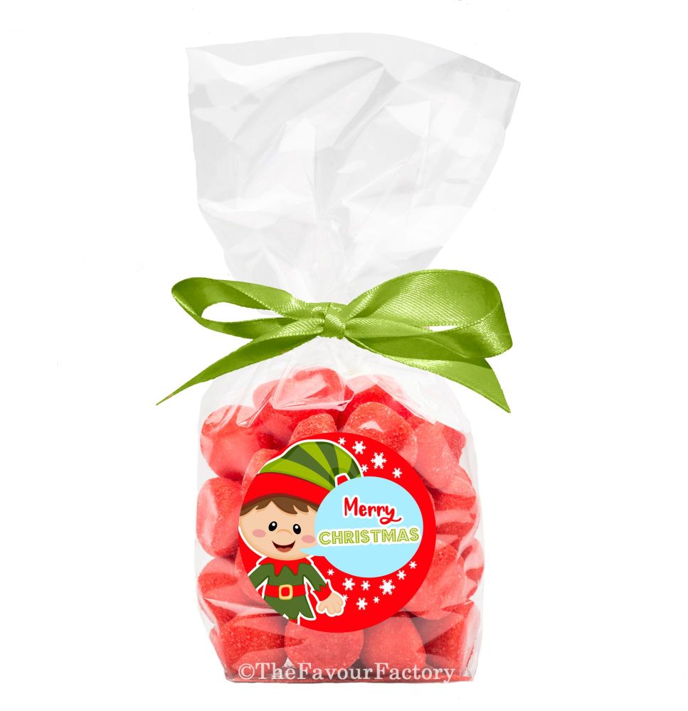 Christmas Ribbon Tie Bags Kits Elf Speech Bubble x12