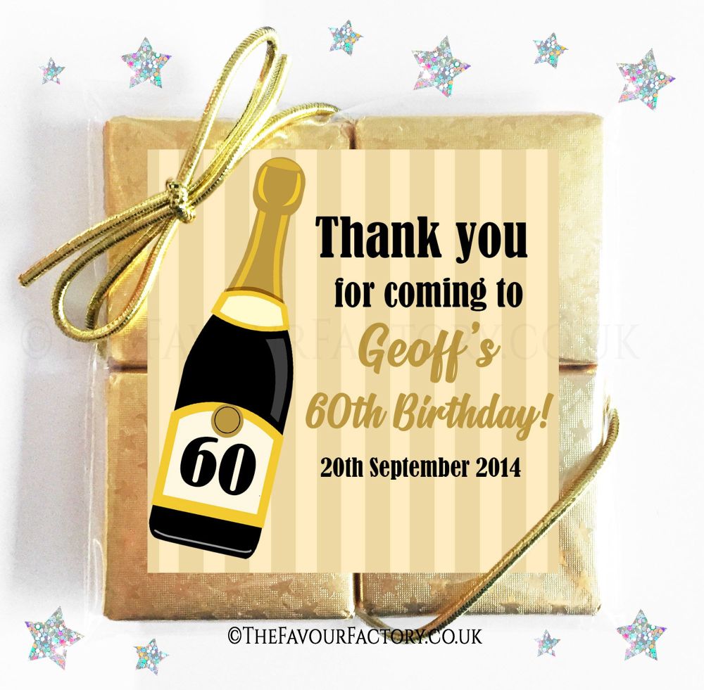 Birthday Chocolates Quads Champagne Bottle x1