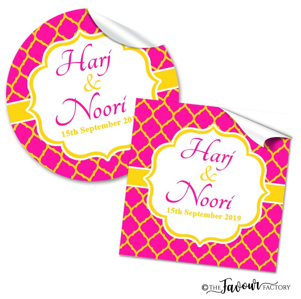 Mehndi Wedding Stickers - Quatrefoil Pattern
