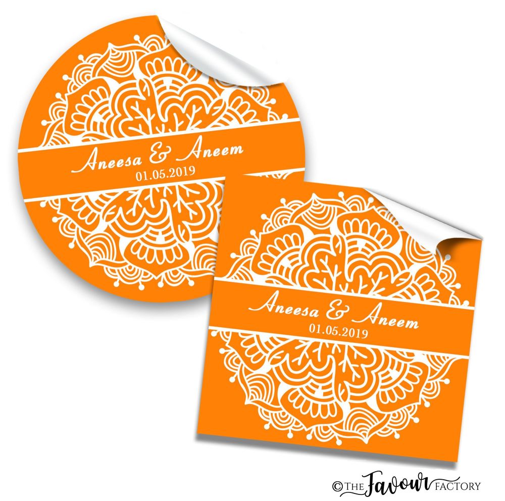 Mehndi Wedding Stickers - White Pattern Mandala