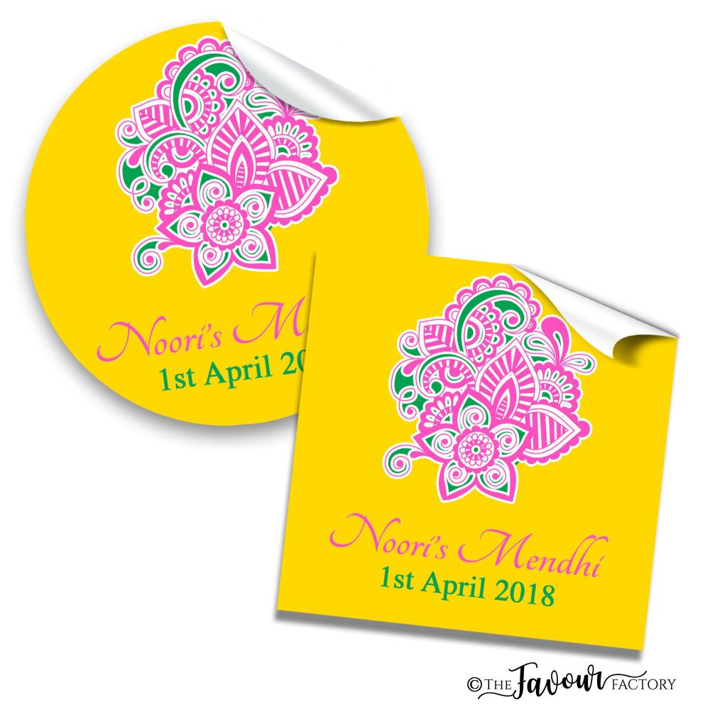 Mehndi Wedding Stickers - Paisley