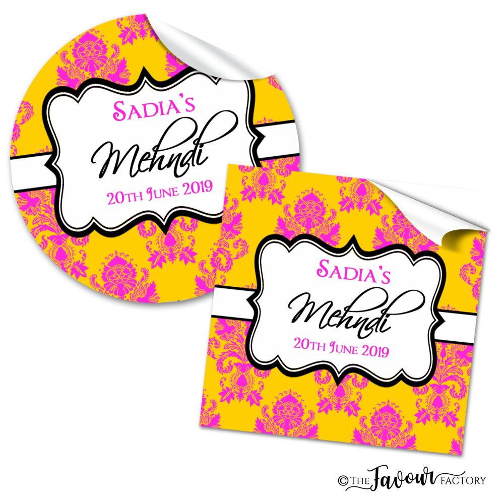 Mehndi Wedding Stickers - Ornate Damask