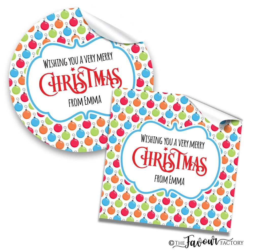 Christmas Stickers Bright Baubles