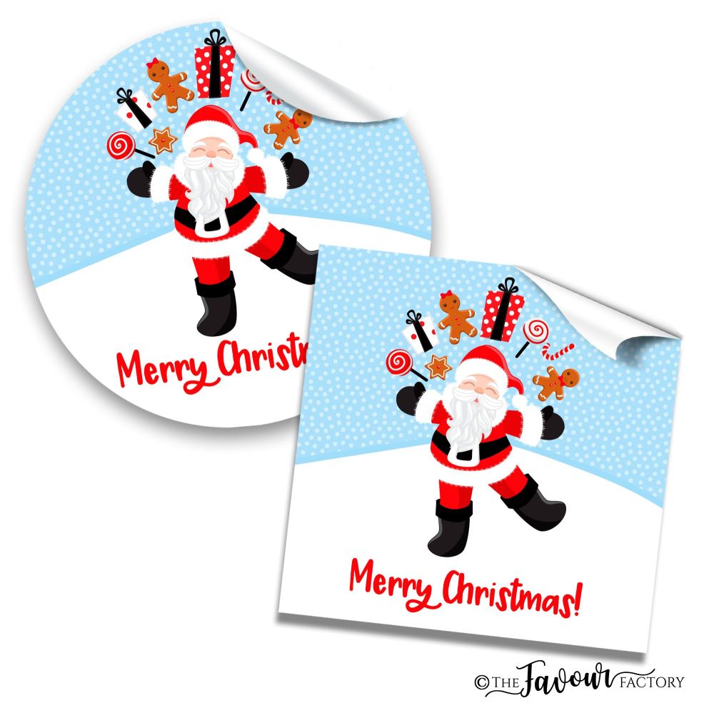 Christmas Stickers Juggling Santa
