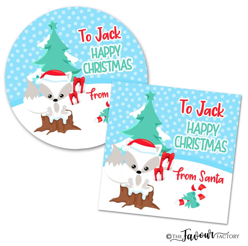 Christmas Stickers Snow Fox