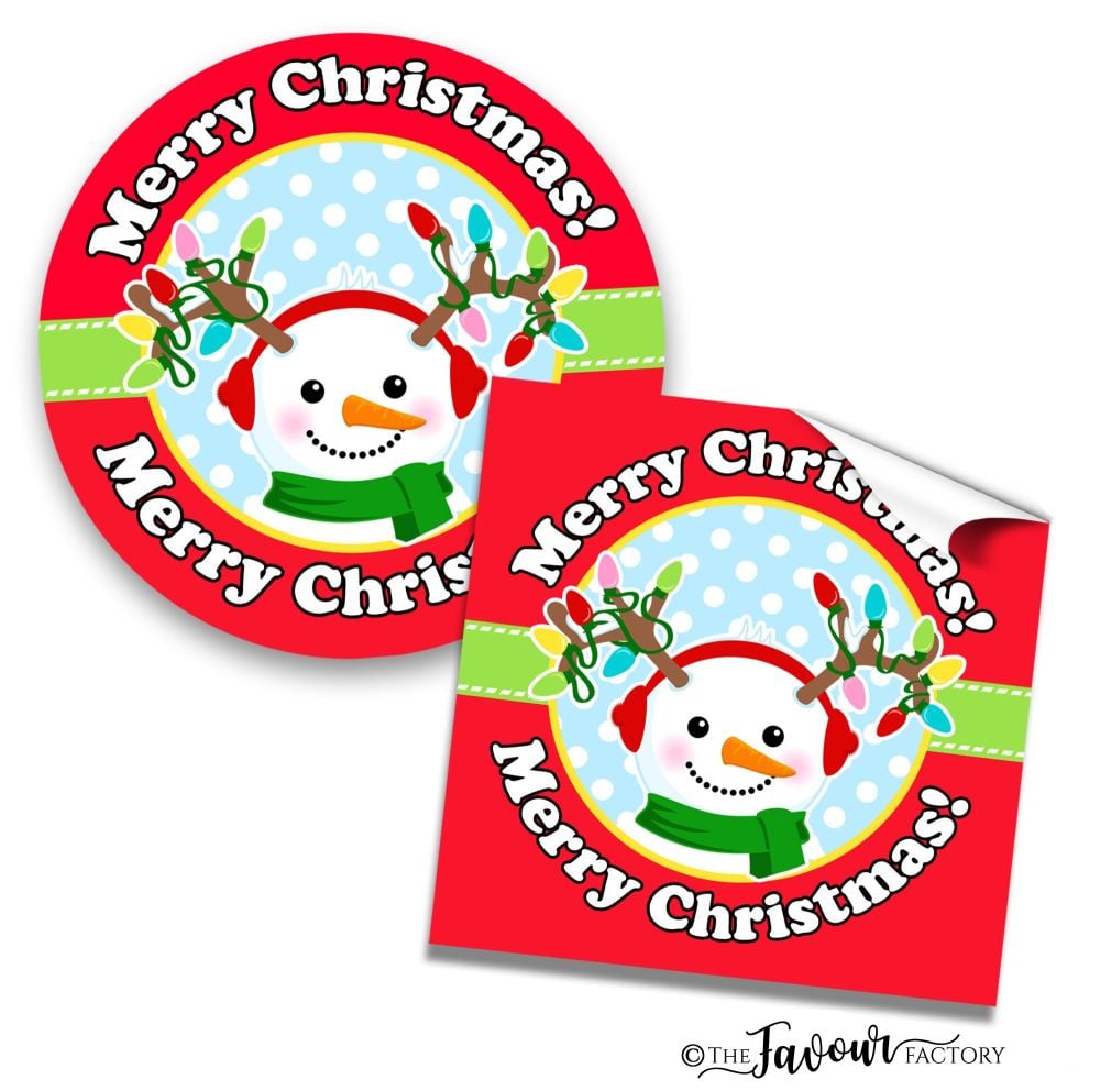 Christmas Stickers Snowman Lights