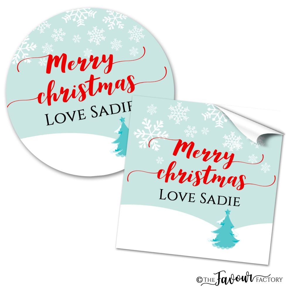 Christmas Stickers Snowy Tree