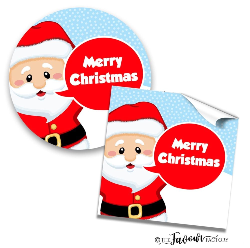 Personalised Christmas Stickers Santa Speech Bubble