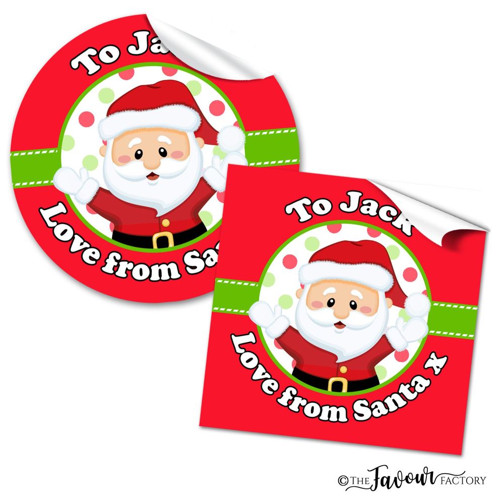 Personalised Christmas Stickers Santa