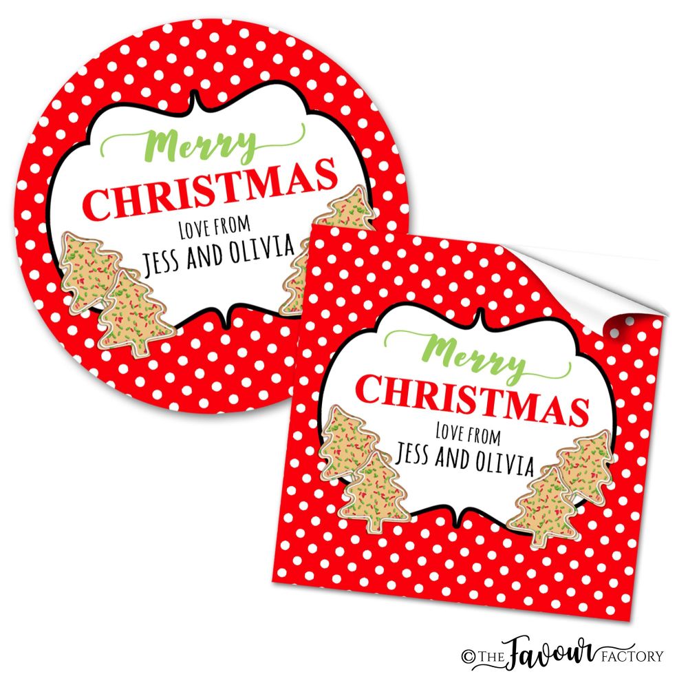 Christmas Stickers Polka Dot Cookies