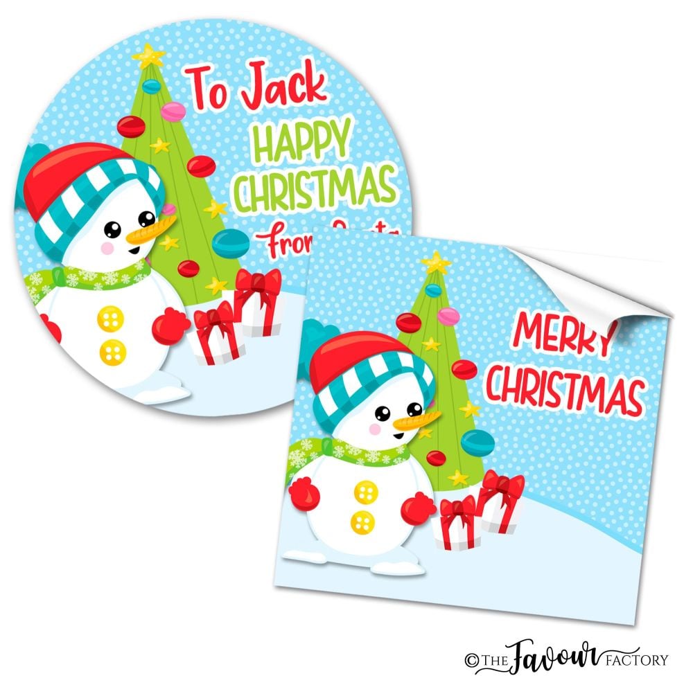 Christmas Stickers Snowman Buttons