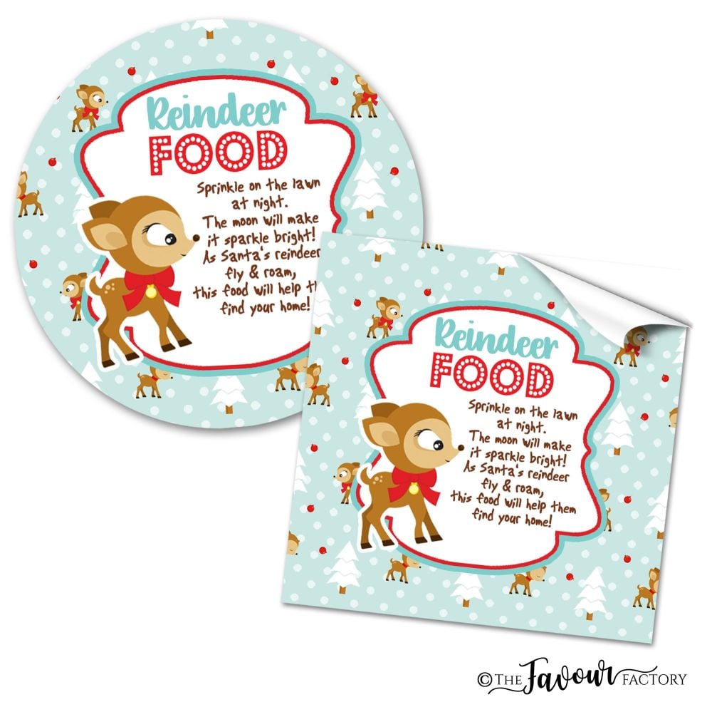 Christmas Stickers Vintage Reindeer Food