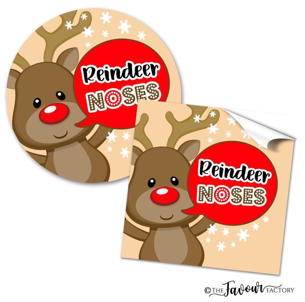 Christmas Stickers Brown Reindeer Noses