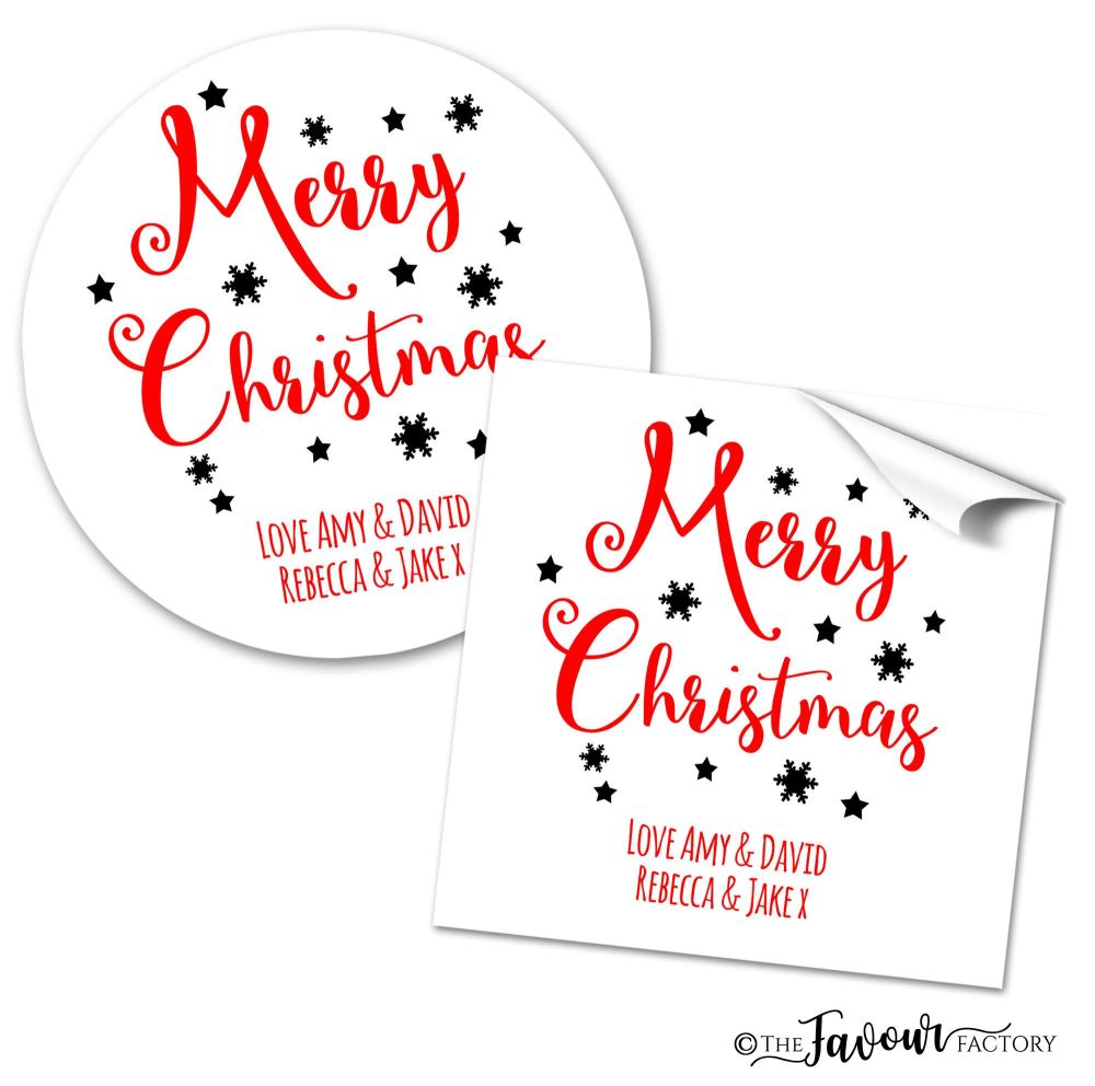 Christmas Stickers Snowflakes And Stars