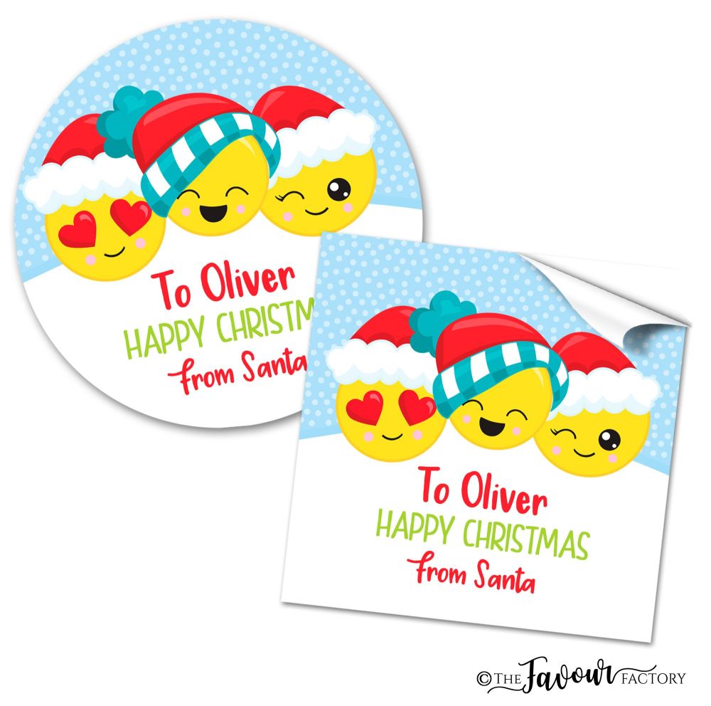 Christmas Stickers Emoji Faces