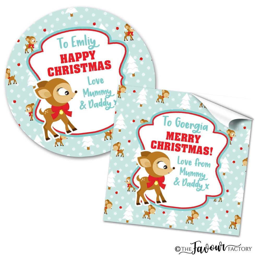 Christmas Stickers Vintage Reindeer