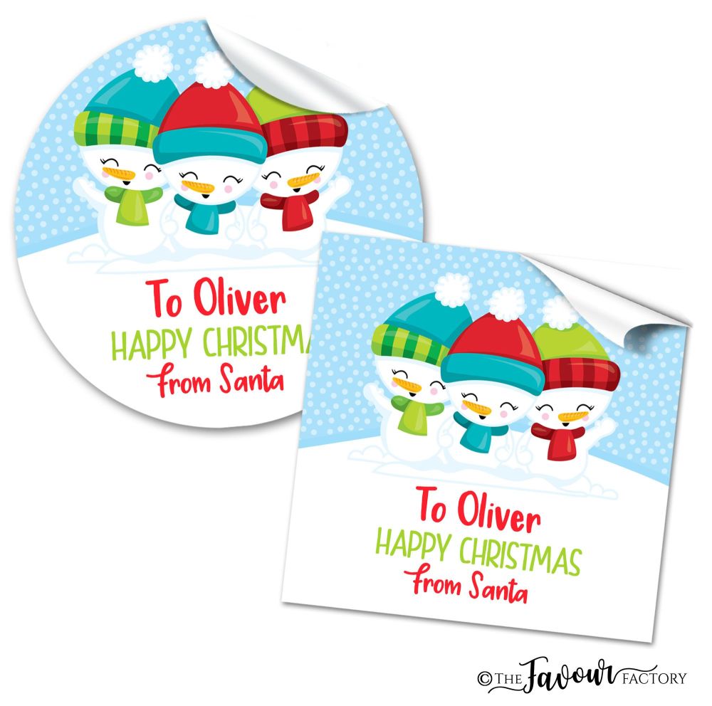 Christmas Stickers 3 Little Snowmen