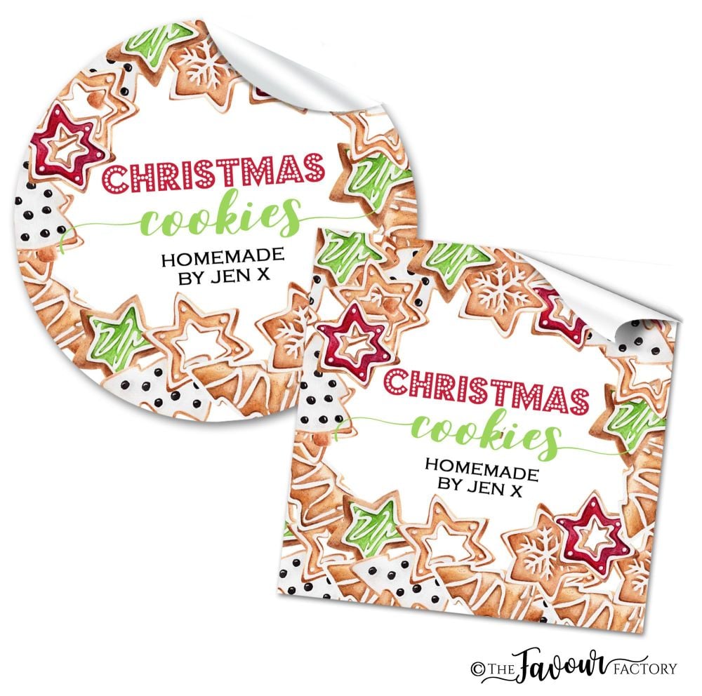 Christmas Stickers Homemade Cookies