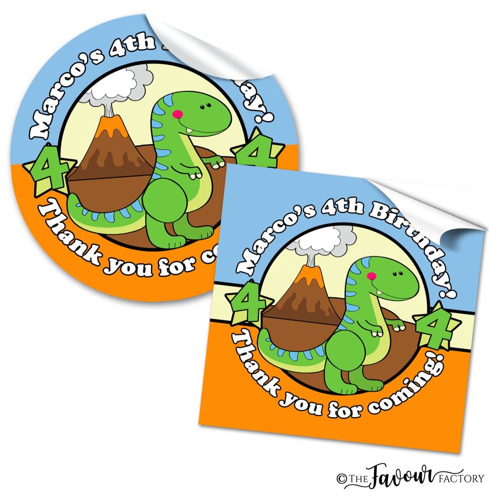 Dinosaur 1st 2nd 3rd Birthday Stickers