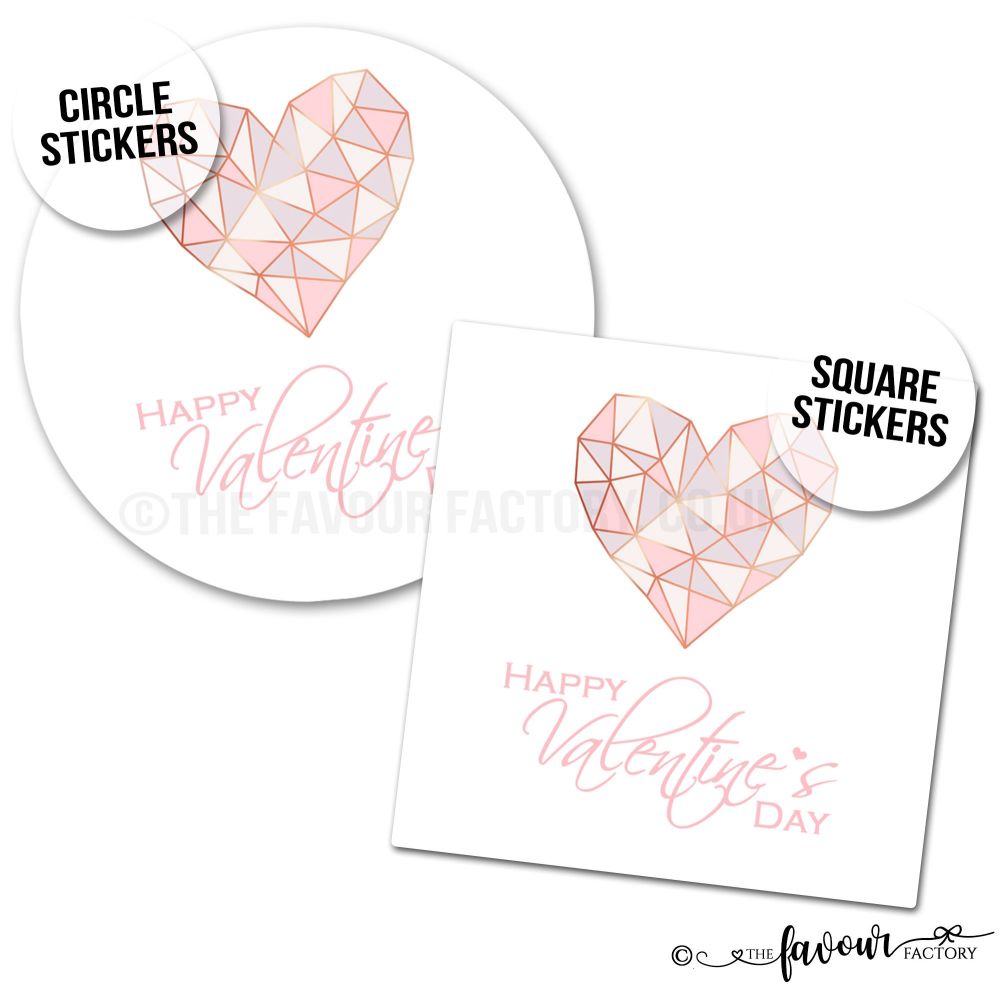 Valentine's Day Stickers Geometric Heart