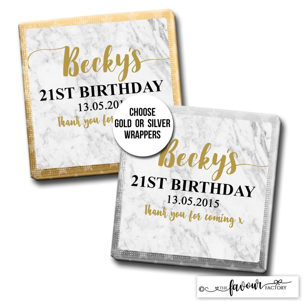 Birthday Chocolates Marble Print x10