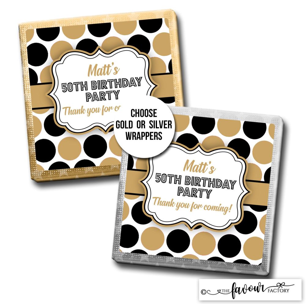 Birthday Chocolates Large Polka Dots x10