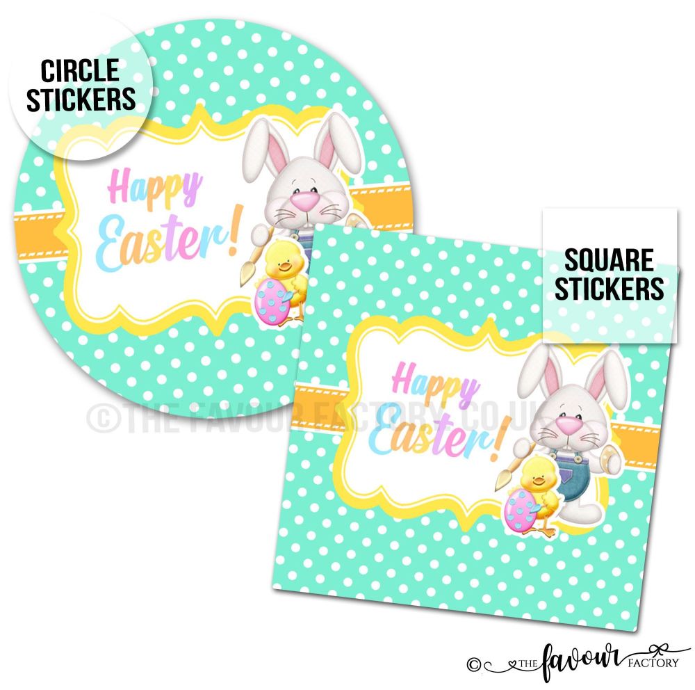 Happy Easter Stickers Bunny & Chick