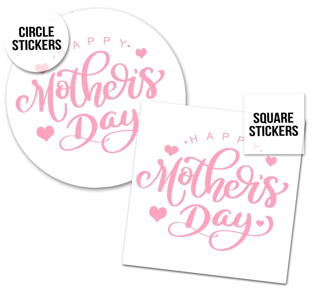 Happy Mother's Day Stickers Swirl Hearts