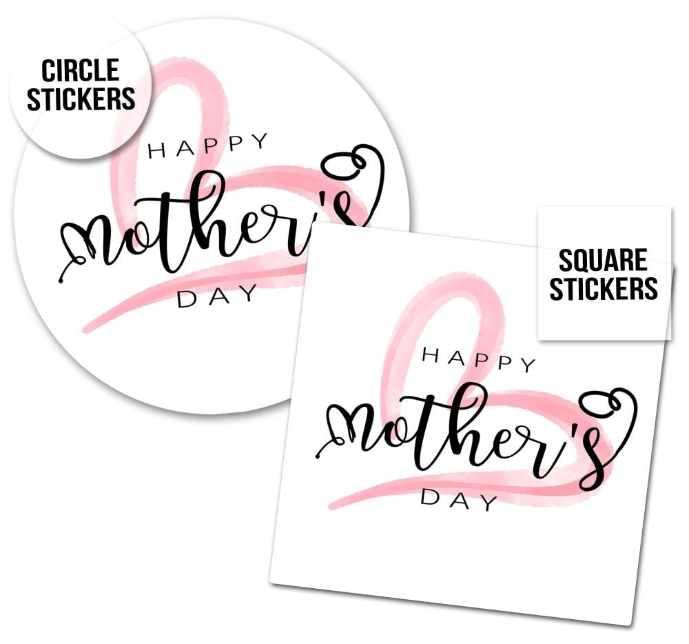 Happy Mother's Day Stickers Modern Heart