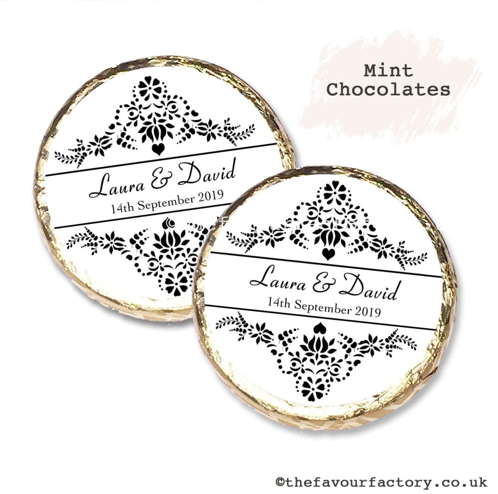 Wedding Mint Chocolates Personalised Elegance x10