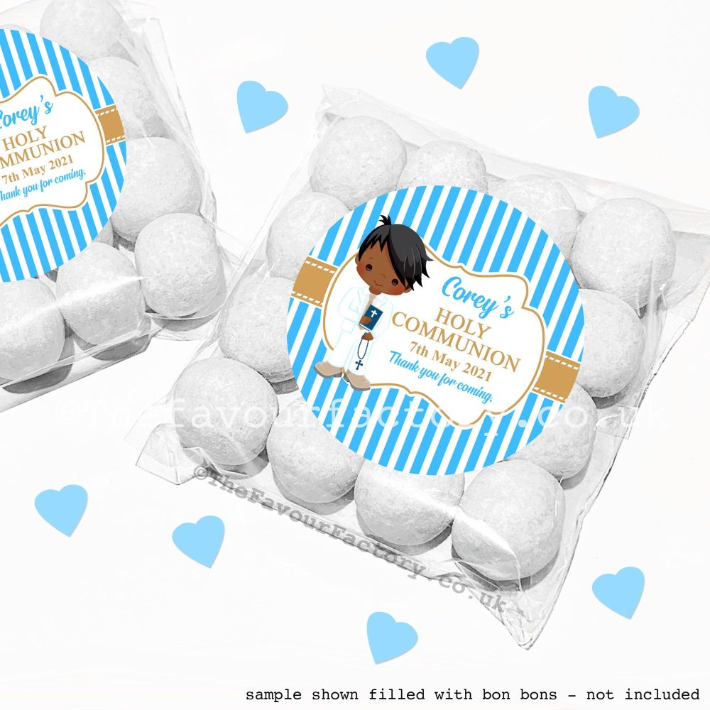 Holy Communion Sweet Bags Kits Black Boy x12