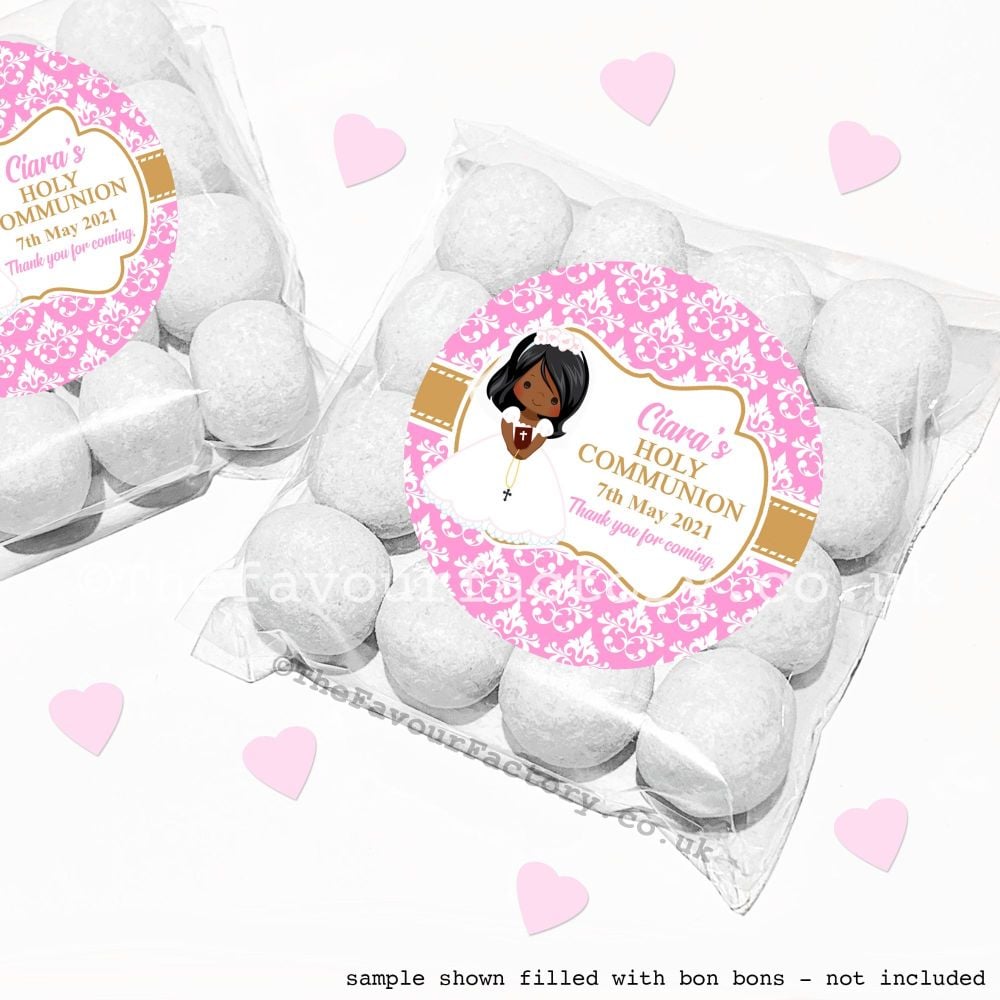 Holy Communion Sweet Bags Kits Black Girl x12